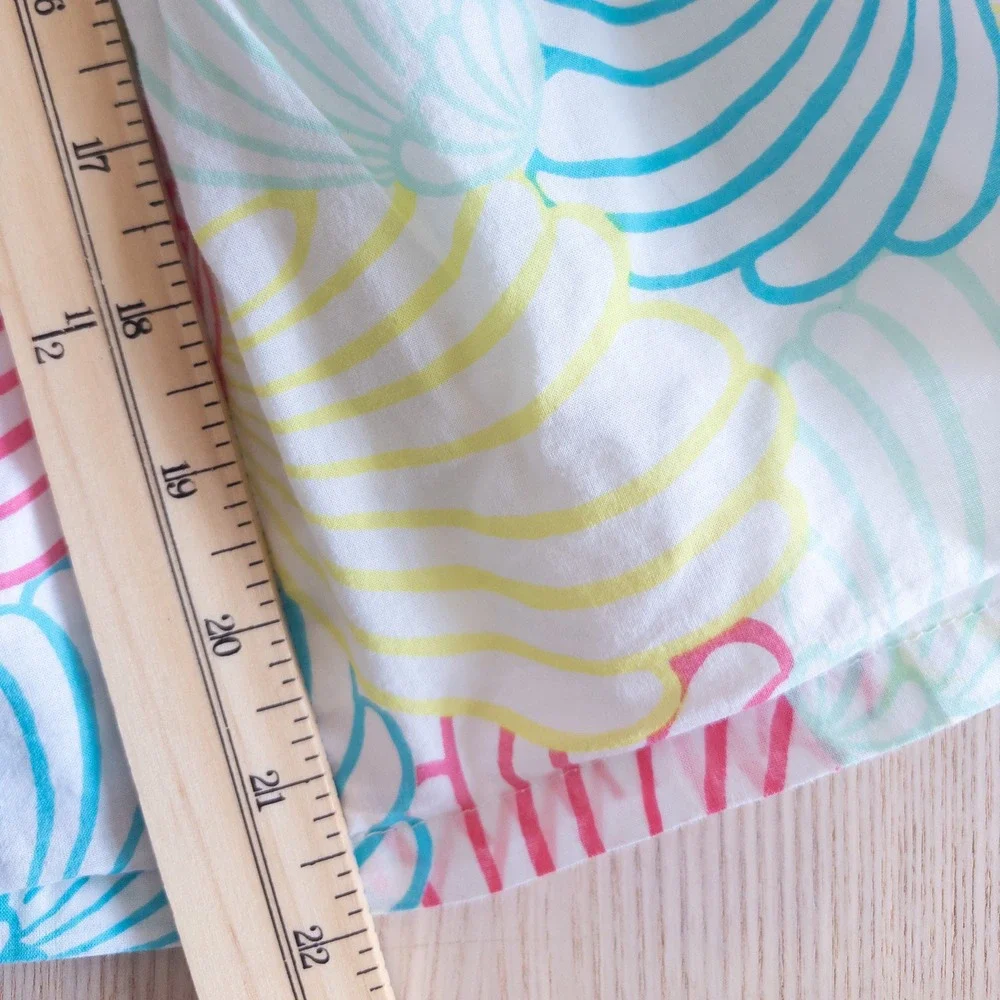 Gymboree Seashell Tiered Ruffle Sundress White Pink Blue Summer Girls 4T
